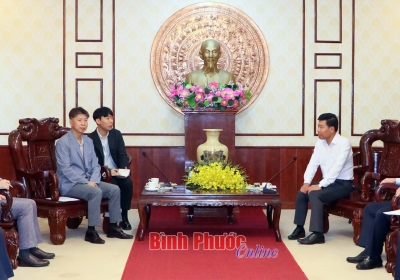 Bí thư Tỉnh ủy Nguyễn Mạnh Cường tiếp doanh nghiệp đầu tư đến từ Hàn Quốc